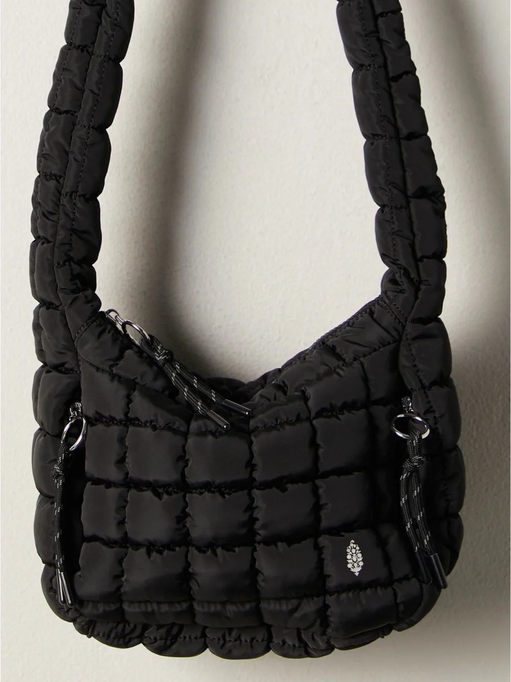 NWT Free People Quilted Baby Carryall Sling Bag Black